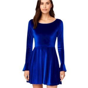 ASOS - Royal Blue Velvet Skater Dress Sz 6